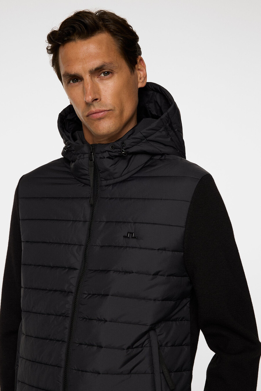 thorn hood knit hybrid jacket