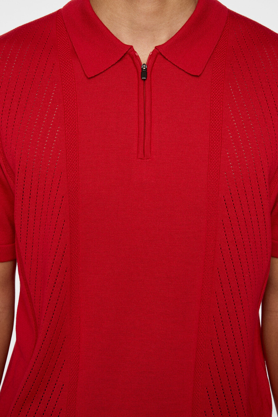 remy structure zip knit polo
