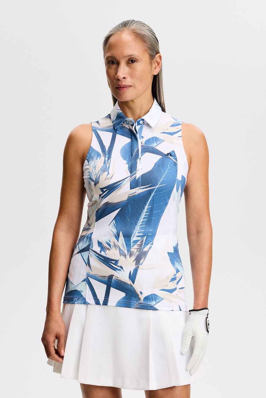 dena print sleeveless polo
